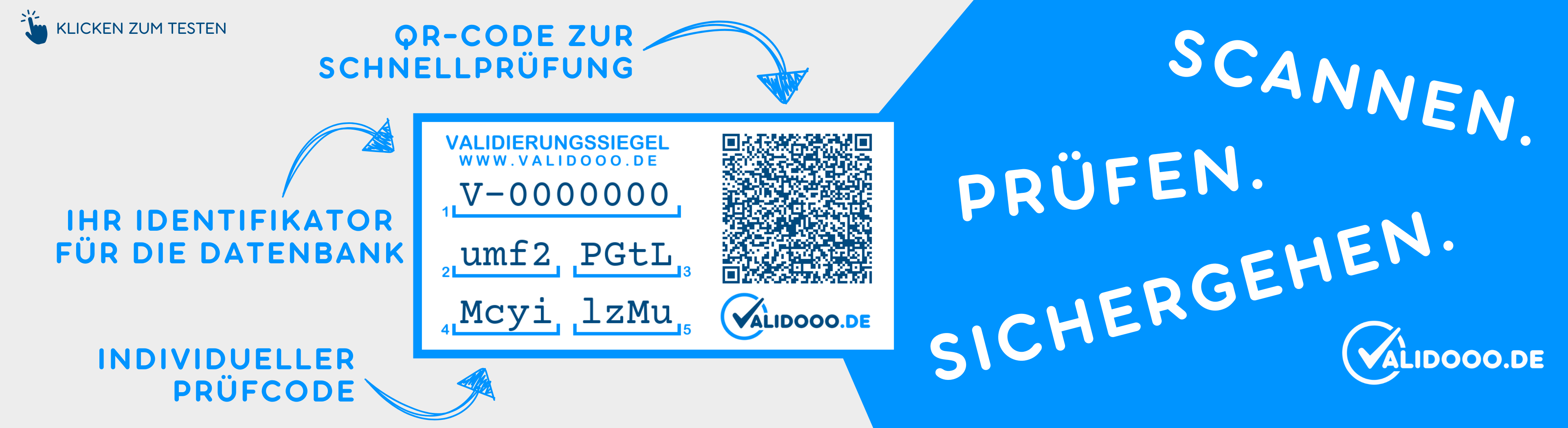 VALIDOOO Validierungssiegel – Banner