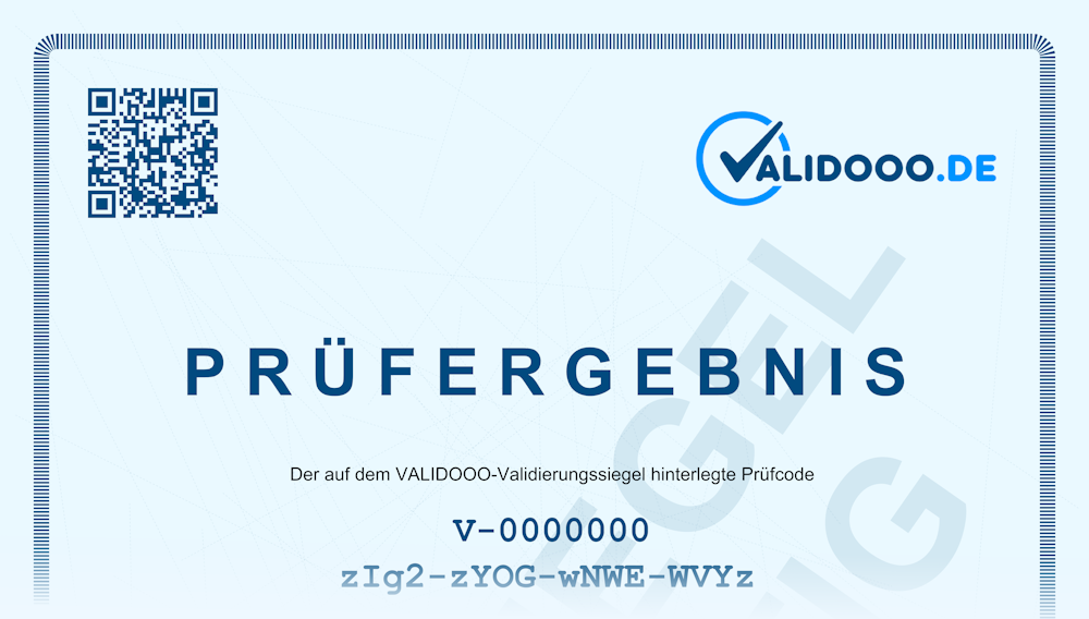 Beispiel eines VALIDOOO-Prüfergebnisses