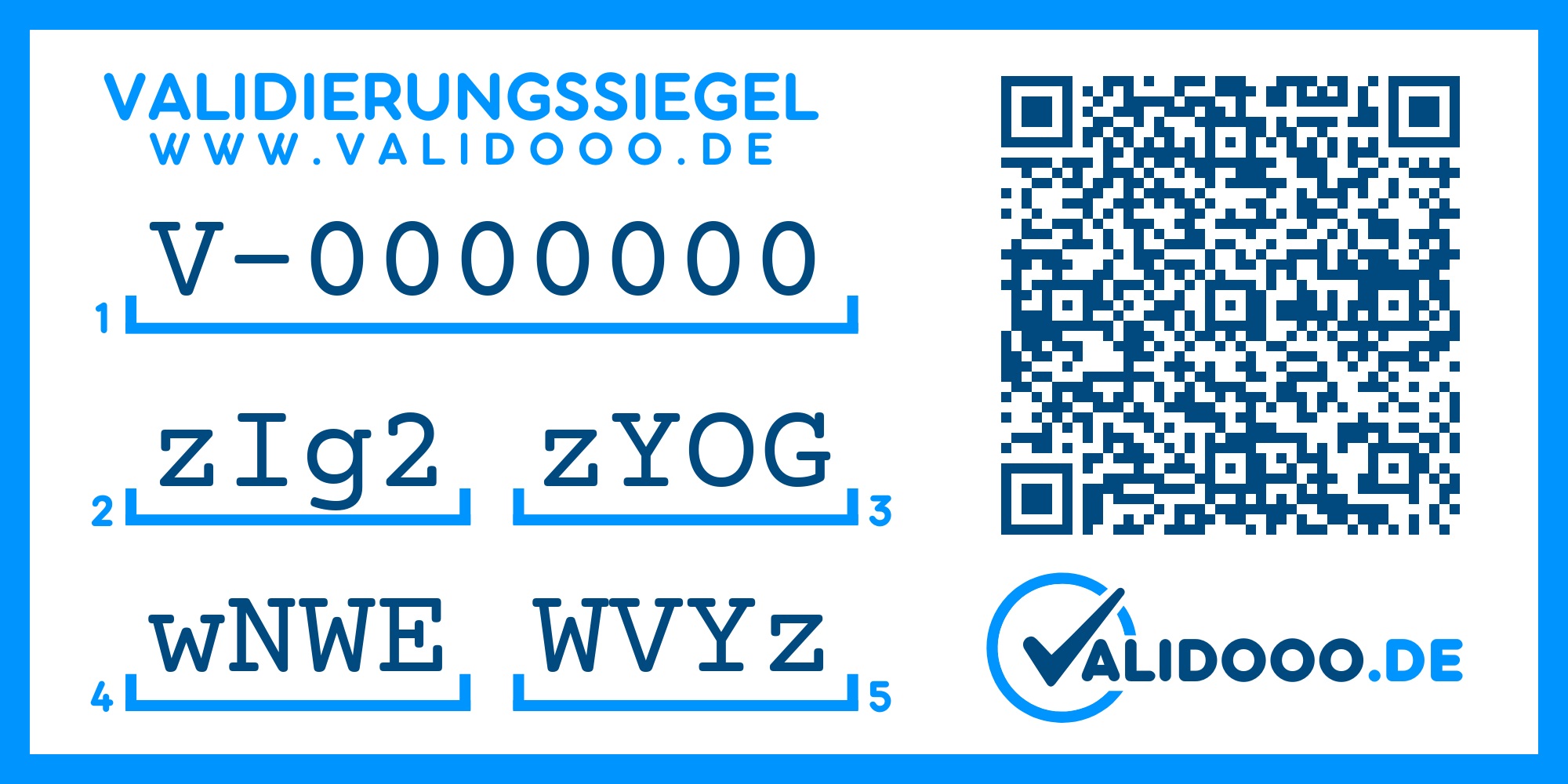 Aufbau eines VALIDOOO-Validierungssiegels